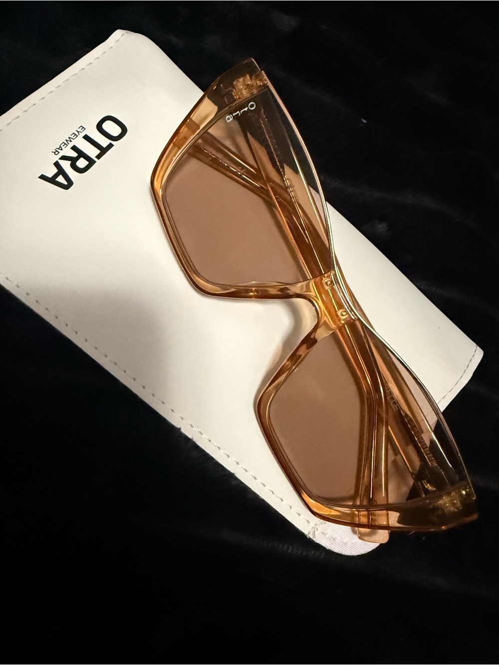 OTRA Oversized Square Sunglasses in Amber Brown